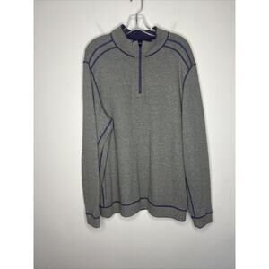 Tommy Bahama Mens 1/4 Zip Pullover Sweater Size Large? Gray Purple Reversible